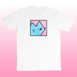 Leon Karssen Box Cat T-Shirt 100% Cotton Tobba Scribble  Crew Neck White L